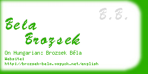 bela brozsek business card