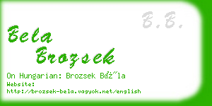 bela brozsek business card